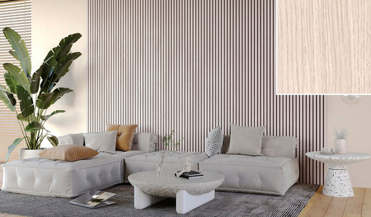 FC49 Off White Oak Slat Wall Panelling